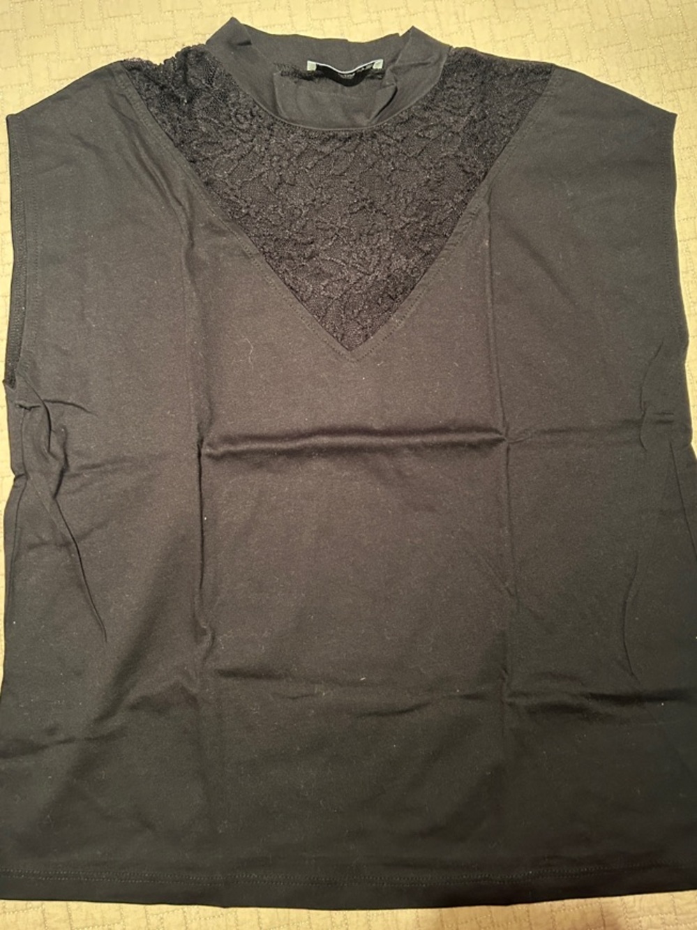 Mango Black Lace-Detail Women’s Top